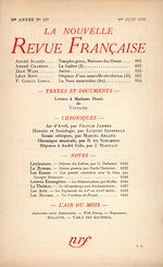 Télécharger le livre :  La Nouvelle Revue Française N° 297 (Juin 1938)
