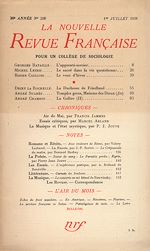 Télécharger le livre :  La Nouvelle Revue Française N° 298 (Juillet 1938)