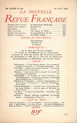 Télécharger le livre :  La Nouvelle Revue Française N° 299 (Aout 1938)