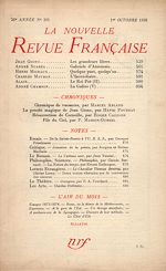 Télécharger le livre :  La Nouvelle Revue Française N° 301 (Octobre 1938)