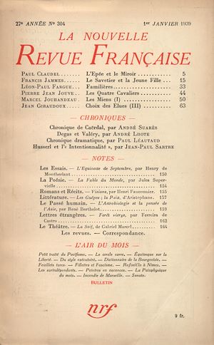 Téléchargez le livre :  La Nouvelle Revue Française N' 304 (Janvier 1939)