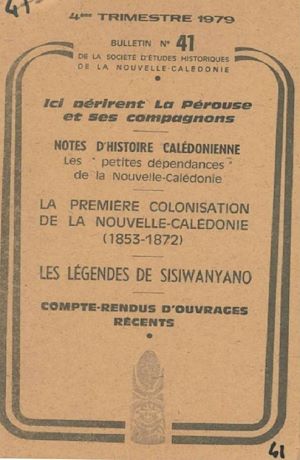 Téléchargez le livre :  Bulletin N°41 de la Société d'Etudes Historiques de Nouvelle-Calédonie