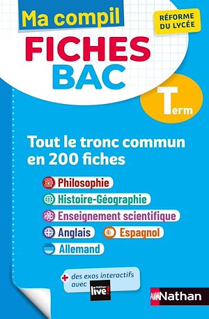 Téléchargez le livre :  Toutes les matières du tronc commun Terminale - Ma Compil fiches BAC - Bac 2025 - Philosophie, Histoire-Géographie, Enseignement scientifique, Anglais, Espagnol, Allemand Term - EPUB