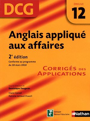 Download the eBook: Anglais appliqué aux affaires  - épreuve 12- DCG corrigés Format : ePub 2 DCG