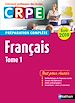 Télécharger le livre :  Français - Tome 1 - Ecrit 2019 - Préparation complète - CRPE