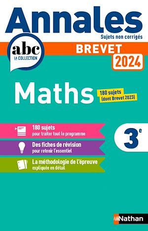 Download the eBook: Annales ABC du Brevet 2024 - Maths 3e - Sujets non corrigés + fiches de révisions - EPUB