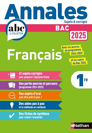 Téléchargez le livre :  Annales ABC du BAC 2025 - Français 1re - Sujets et corrigés - Enseignement commun première - Epreuve finale Bac 2025 - EPUB