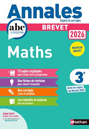 Download the eBook: Annales ABC du Brevet 2026 - Maths 3e - Sujets et corrigés + fiches de révisions - EPUB