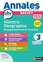 Télécharger le livre :  Annales ABC du Brevet 2026 - Histoire-Géographie-EMC 3e - Sujets et corrigés + fiches de révisions - EPUB