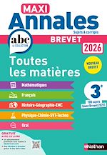 Télécharger le livre :  Maxi-Annales ABC du Brevet 2026 - Toutes les matières 3e : Maths - Français - Histoire-Géographie EMC (Enseignement Moral et Civique) - Physique-Chimie - SVT - Technologie - Oral - EPUB