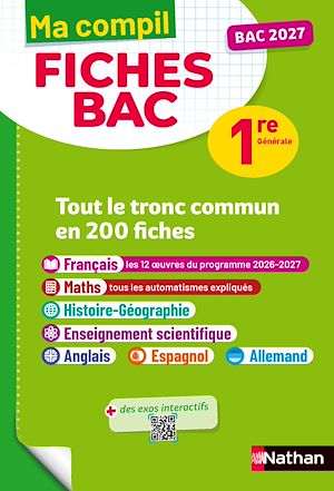 Download the eBook: Toutes les matières du tronc commun Première - Ma Compil fiches BAC - Bac 2027 - Français, Histoire-Géographie, Enseignement scientifique et Maths, Anglais, Espagnol, Allemand 1re