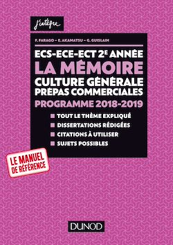 Télécharger le livre :  ECS-ECE-ECT 2e année - La mémoire - Culture générale Prépas commerciales - Programme 2018-2019