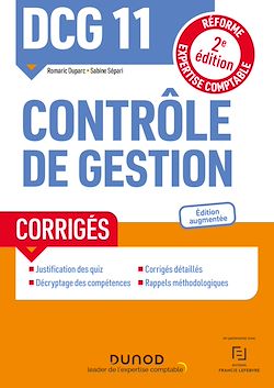 Télécharger le livre :  DCG 11 Contrôle de gestion - Corrigés - 2e éd.