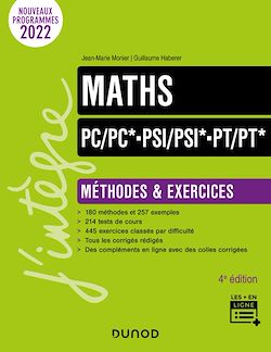 Télécharger le livre :  Maths Méthodes et Exercices PC/PC*-PSI/PSI*-PT/PT* - 4e éd.