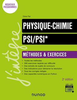 Télécharger le livre :  Physique-Chimie Méthodes et exercices PSI/PSI* - 2e éd.