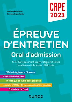 Télécharger le livre :  Concours Professeur des écoles - Épreuve d'entretien - Oral / admission CRPE 2023