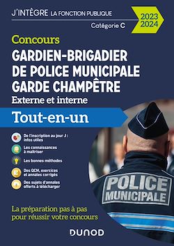 Télécharger le livre :  Concours Gardien-brigadier de police municipale - Garde champêtre - 2023-2024