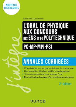 Télécharger le livre :  L'oral de physique aux concours des ENS et de Polytechnique