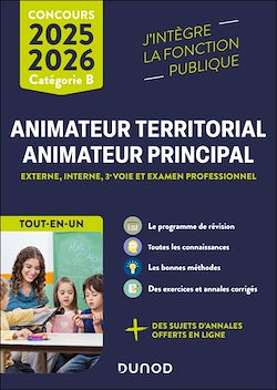Télécharger le livre :  Concours Animateur territorial, animateur principal - 2025-2026