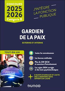 Télécharger le livre :  Concours Gardien de la paix 2025-2026 -Tout-en-un