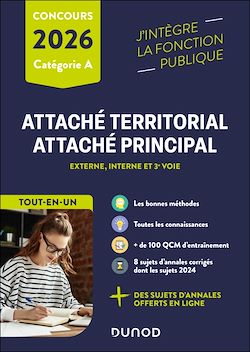 Télécharger le livre :  Concours Attaché territorial, Attaché principal - Tout-en-un - 2026