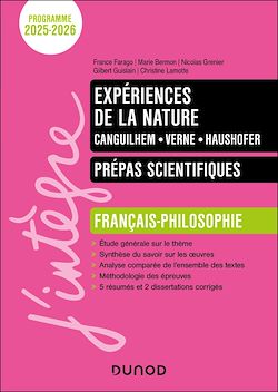 Télécharger le livre :  Expériences de la nature - Manuel Prépas scientifiques Français-Philosophie - 2025-2026