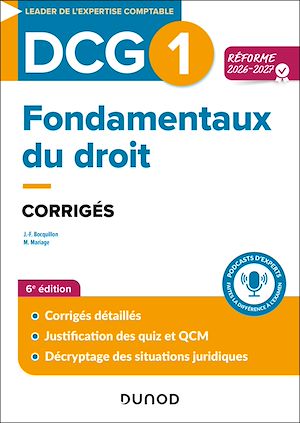 Téléchargez le livre :  DCG 1 - Fondamentaux du droit - Corrigés - Réforme 2026-2027