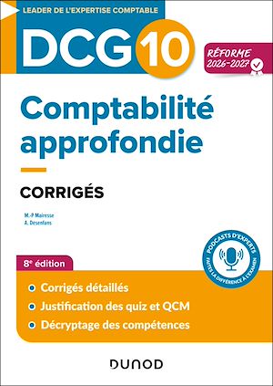 Download the eBook: DCG 10 - Comptabilité approfondie - Corrigés - Réforme 2026-2027