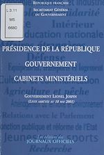 Télécharger le livre :  Présidence de la République, gouvernement et cabinets ministériels : Gouvernement Édith Cresson