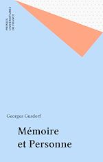 Télécharger le livre :  Mémoire et Personne