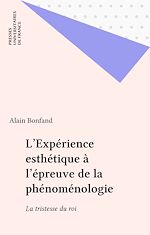 Télécharger le livre :  L'Expérience esthétique à l'épreuve de la phénoménologie