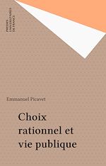 Télécharger le livre :  Choix rationnel et vie publique