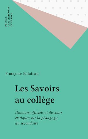 Téléchargez le livre :  Les Savoirs au collège