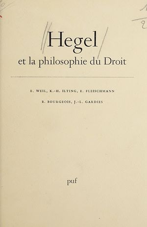 Download the eBook: Hegel et la philosophie du droit
