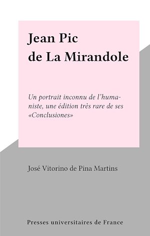 Téléchargez le livre :  Jean Pic de La Mirandole
