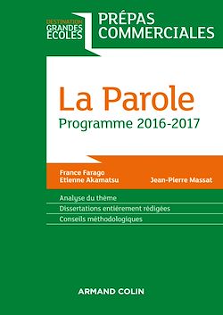 Télécharger le livre :  La Parole - Prépas commerciales - Programme 2016-2017