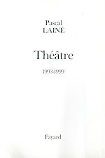 Télécharger le livre :  Théâtre 1993-1999