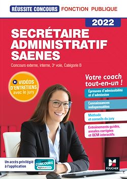 Télécharger le livre :  Reussite Concours - Secrétaire administratif, SAENES - Catégorie B - 2022 - Préparation complète