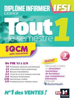 Télécharger le livre :  Tout le semestre 1 en QCM et QROC - DEI IFSI - 3e édition - Entraînement
