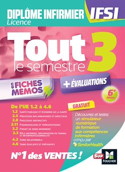 Télécharger le livre :  Tout le semestre 3 en fiches mémos - DEI IFSI - 6e édition - Révision et entraînement