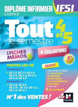 Télécharger le livre :  Tout le semestre 4 & 5 en fiches memos - DEI IFSI - 5e édition - Révision et entraînement