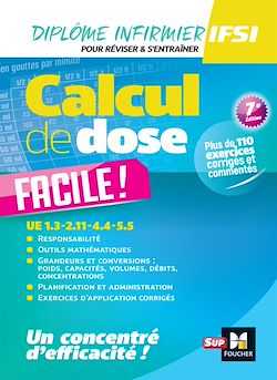 Télécharger le livre :  Calcul de dose facile - Infirmier en IFSI - DEI -  7e édition - Révision