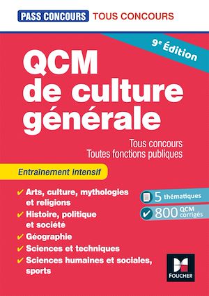 Téléchargez le livre :  Pass'Concours - QCM de culture générale - Tous concours - 9e édition - Entraînement