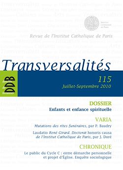 Télécharger le livre :  Transversalités n°115