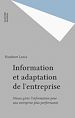 Télécharger le livre :  Information et adaptation de l'entreprise