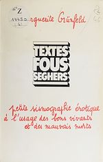 Télécharger le livre :  Petite sismographie érotique à l'usage des bons vivants et des mauvais morts