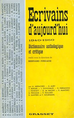 Télécharger le livre :  Ecrivains d'aujourd'hui 1940-1960
