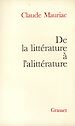 Télécharger le livre :  De la littérature à l'alittérature