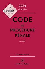 Télécharger le livre :  Code de procédure pénale 2026 67ed - Annoté