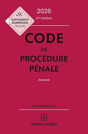 Download the eBook: Code de procédure pénale 2026 67ed - Annoté